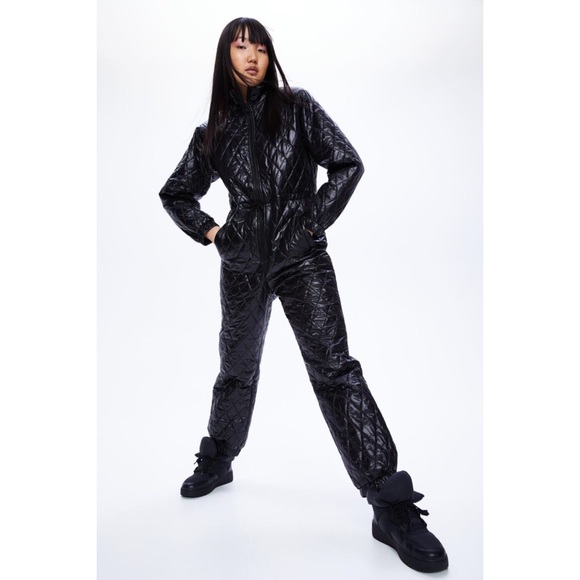 NWT H&M Water-repellent Quilted Ski Suit M BLACK